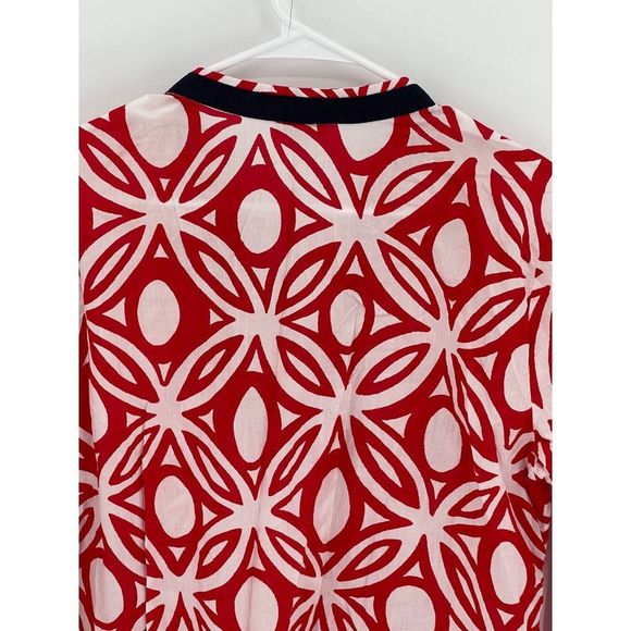 Talbots Tunic V Neck Beach Coverup Top Women Size Medium Red White Blue July 4th - Picture 12 of 12